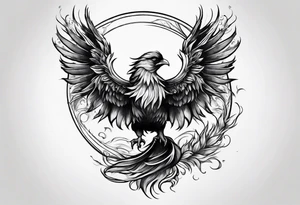 little phoenix rising from the ashes tattoo idea