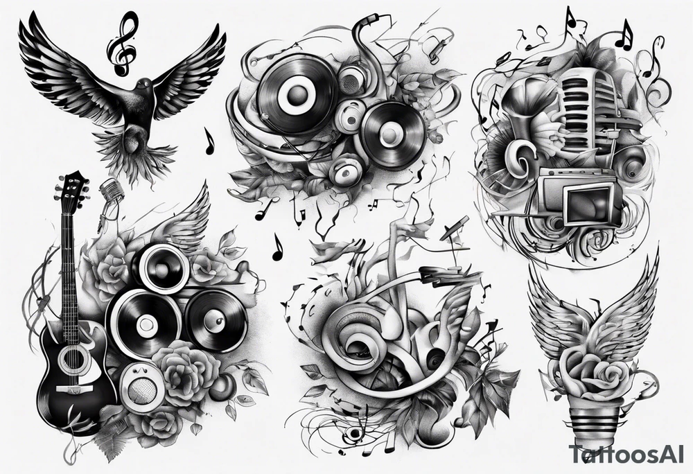 music sound tattoo idea