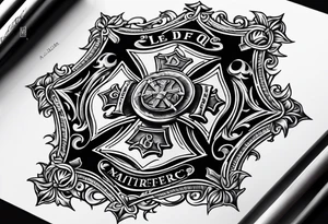 A firefighter Maltese cross with my children's initials in the top and bottom.  L.D.O on top and I.G.O ON THE BOTTOM tattoo idea