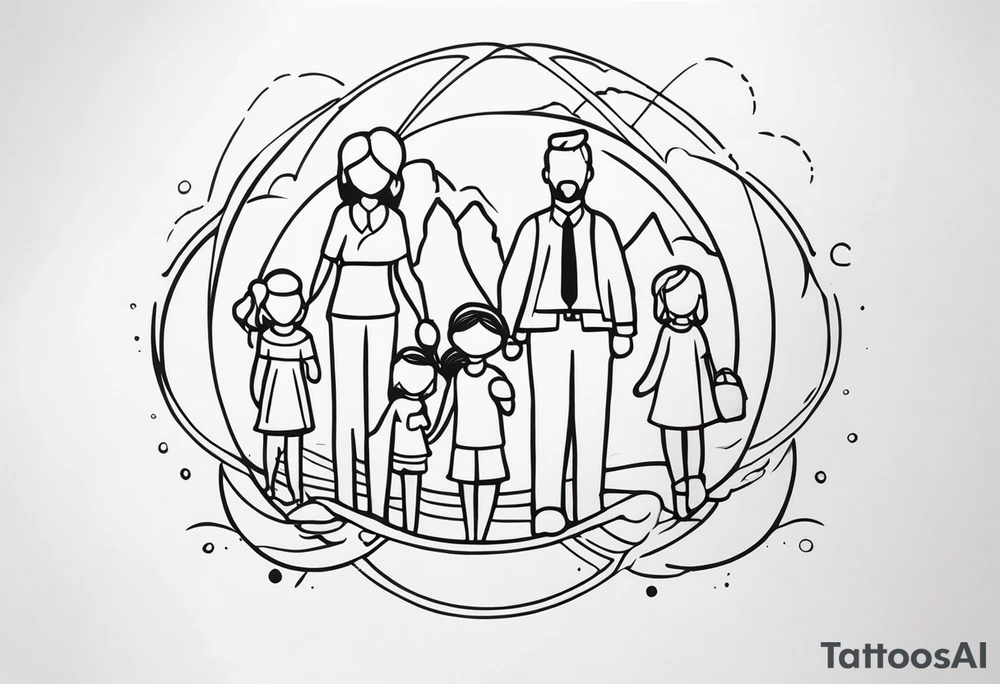 Unbreakable bond, family of five tattoo idea