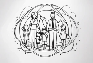 Unbreakable bond, family of five tattoo idea