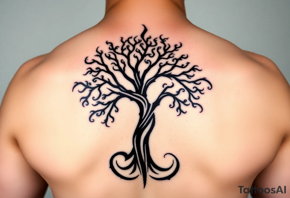 Swirling 
Tree moving in a spiral direction tattoo idea