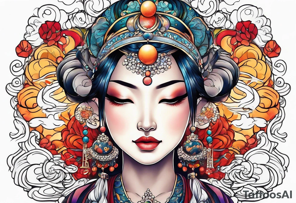 Meditation and bubbles tattoo idea