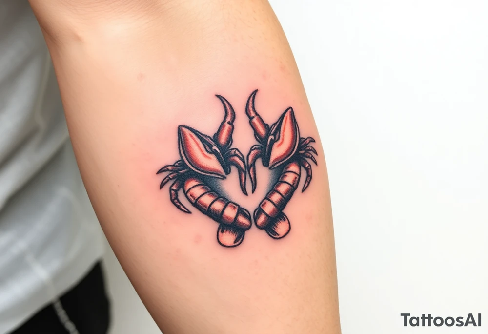 Lobsters holding claws lovingly tattoo idea