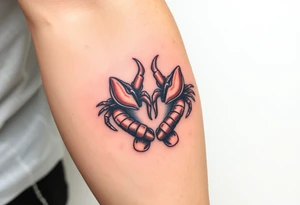 Lobsters holding claws lovingly tattoo idea