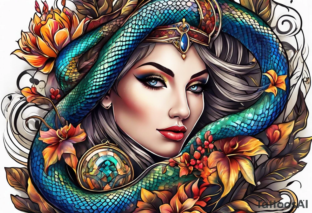 Python through the name Harmony tattoo idea