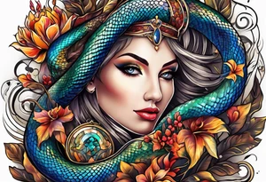 Python through the name Harmony tattoo idea