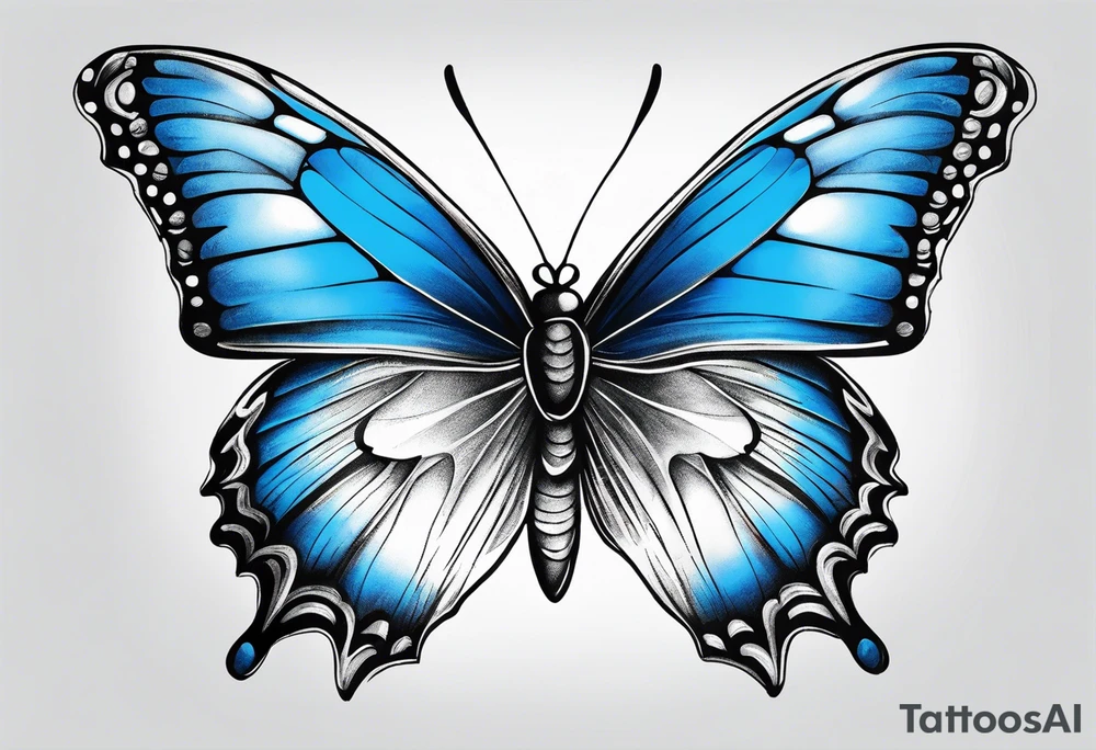 Blue butterfly tattoo idea