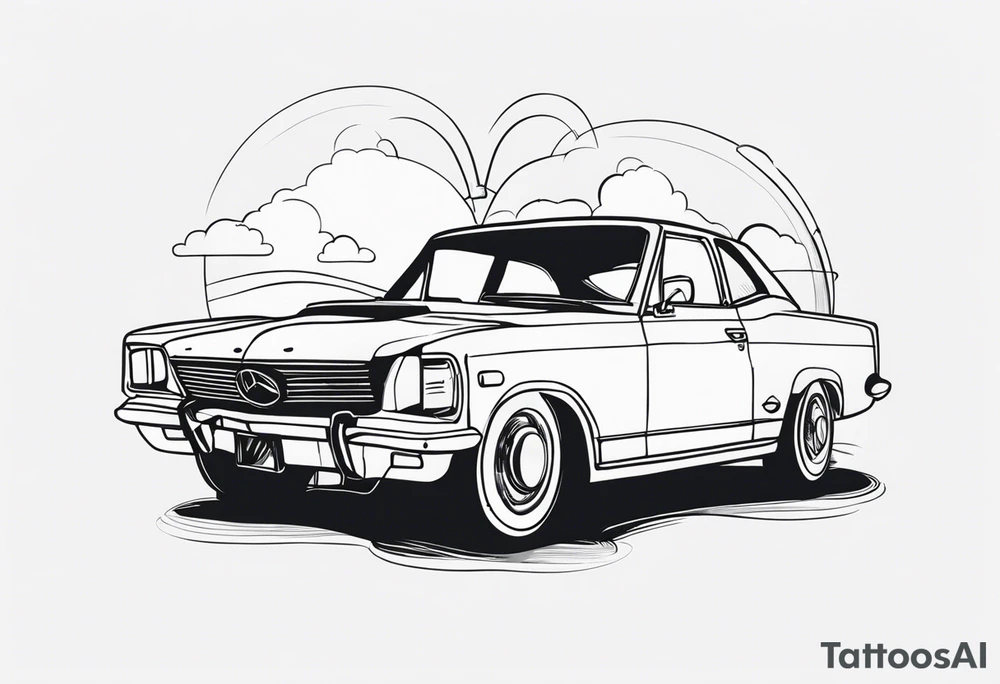 love in a car tattoo idea