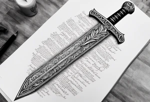 Sword wrapped in bible verses tattoo idea