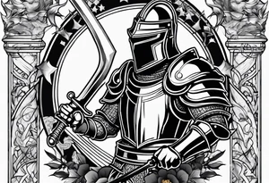 knight in battle tattoo idea