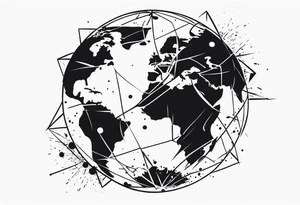exploding globe tattoo idea