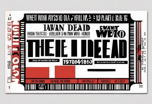 A retro 1970s movie ticket that fine line. I want it to incorpate the movies dawn of the dead 1978, hellraiser, and similar horror movie elements from the 70s and 80s tattoo idea