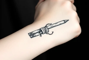 chinese chopsticks with ancient treatment about 5cm long , 1 cm wide
it goes into the anterior part of the left wrist tattoo idea