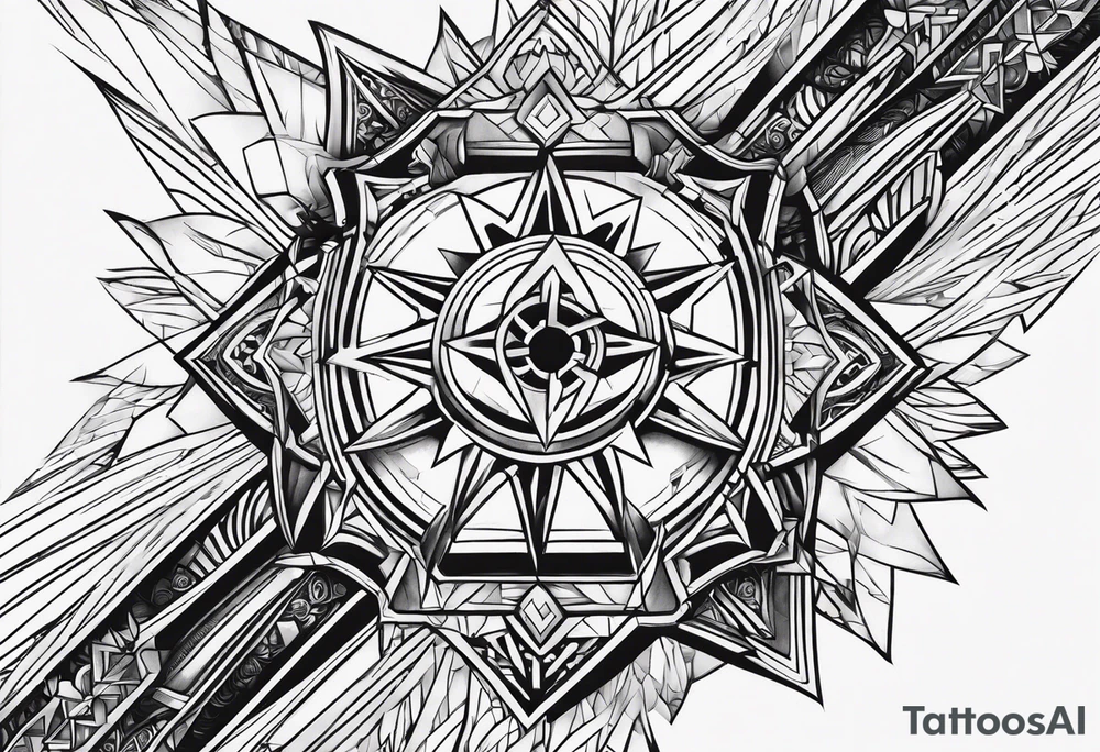 broken sword weapon tattoo idea