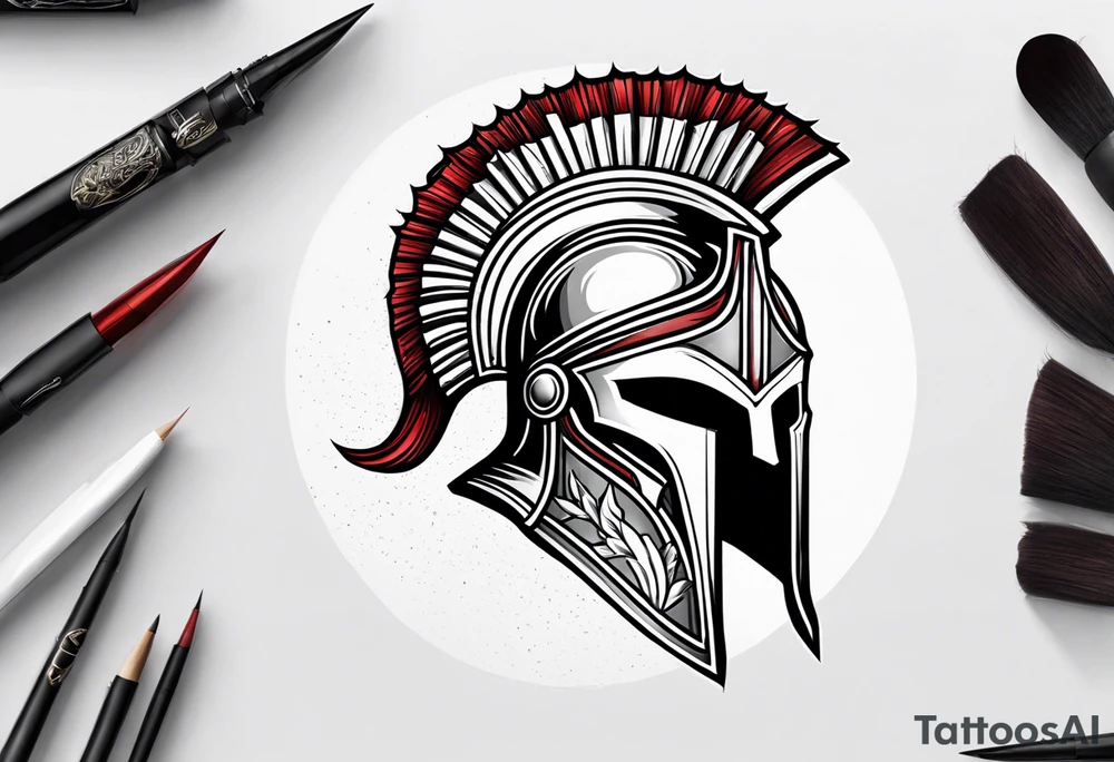 Spartan helmet tattoo idea