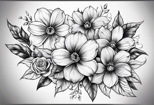 Realistic flowers tattoo idea