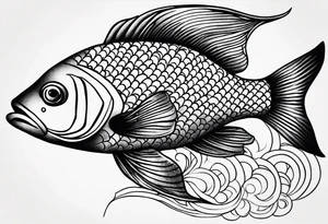 fish scale pattern tattoo idea