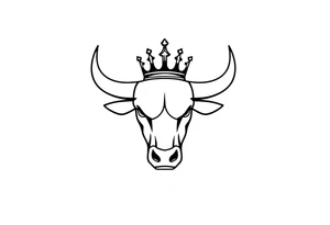 Bull symbol with crown tattoo idea