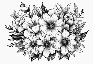 Collarbone tattoo of bright colorful flowers tattoo idea