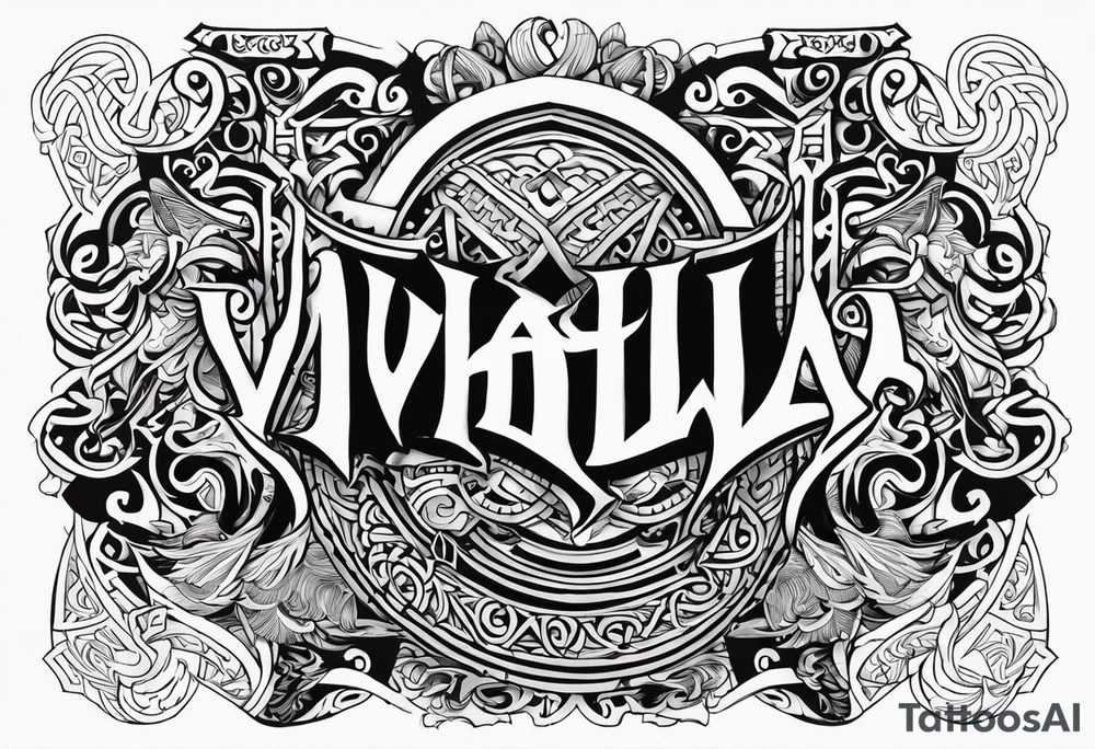 Valhalla viking gods tattoo idea