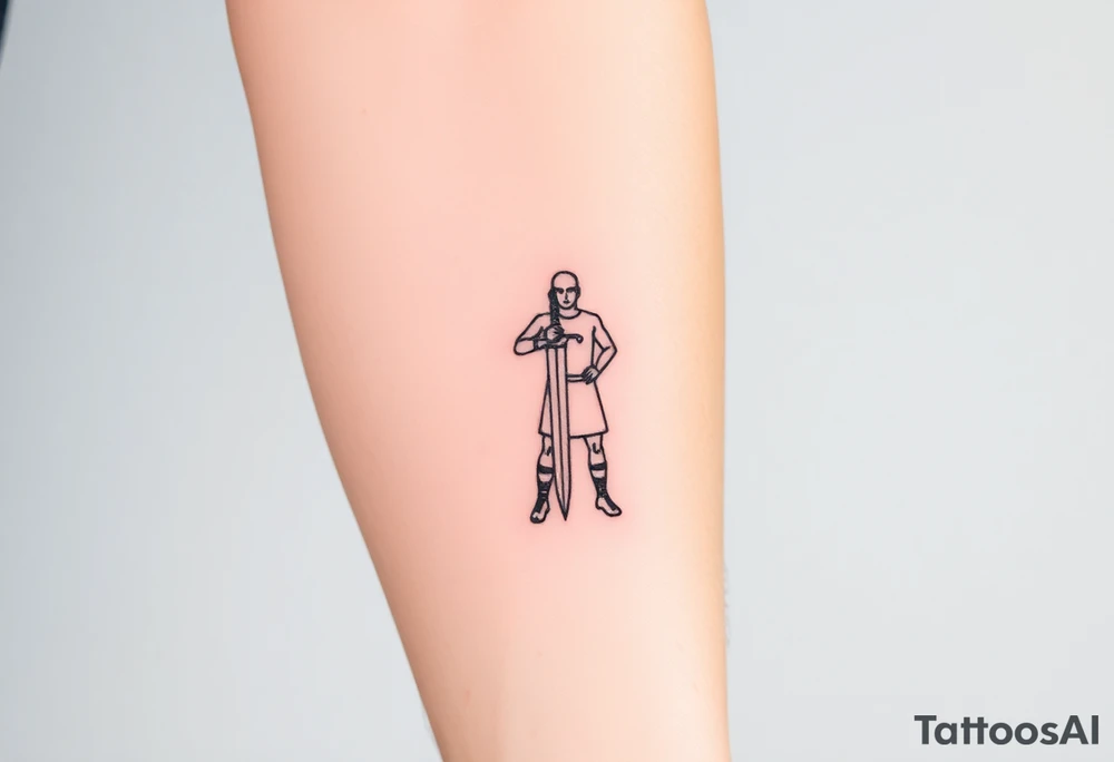 gladiator standing arena short sword in hand tattoo idea gladiator standing arena short sword in hand tattoo idea