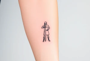 gladiator standing arena short sword in hand tattoo idea