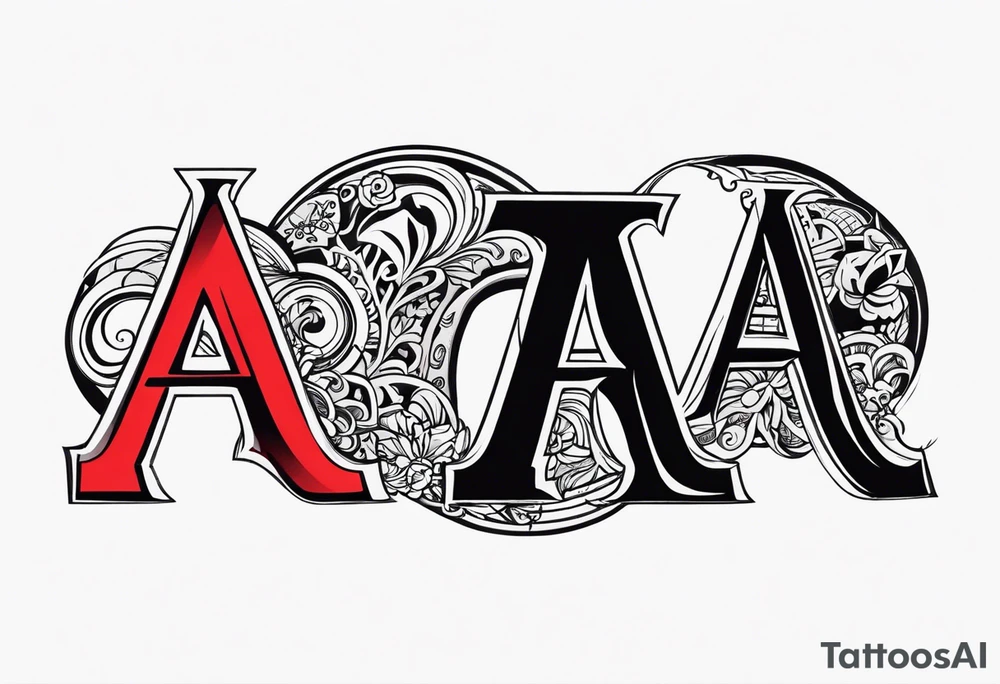 the letters A R in the middle of a ninja headband tattoo idea