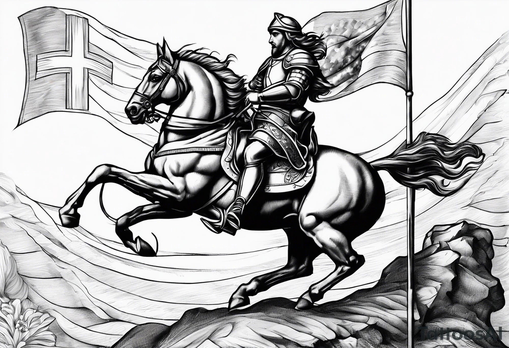 flag of saint george impailed on a lance tattoo idea