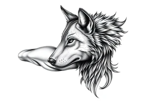 mongolian grey wolf tattoo idea