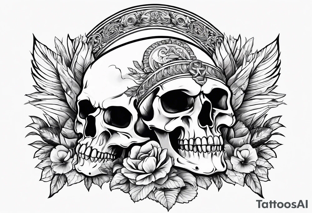 ancient greece and skulls tattoo idea