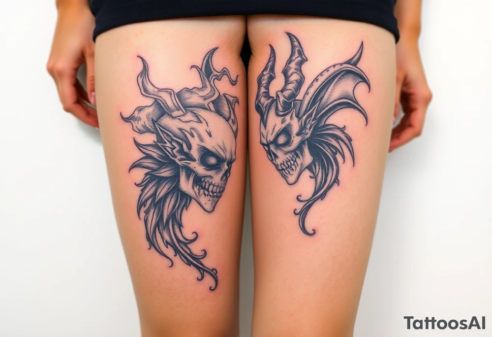 Something representing madness amd genius, good and evil, light and dark tattoo idea