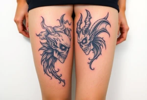 Something representing madness amd genius, good and evil, light and dark tattoo idea