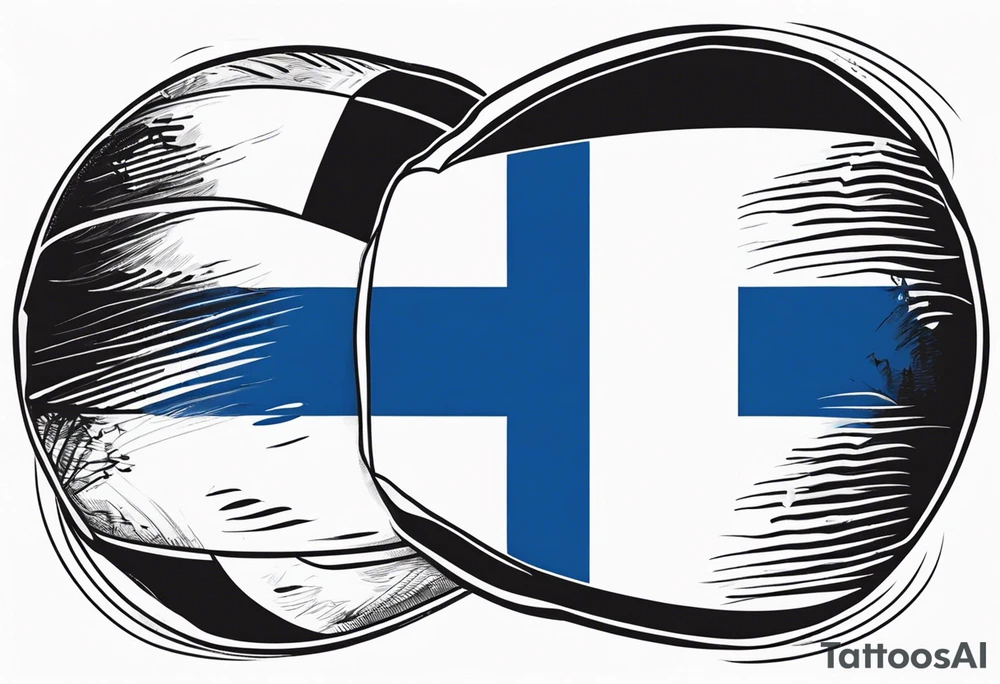 Rugby ball with Finland flag tattoo idea