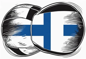 Rugby ball with Finland flag tattoo idea