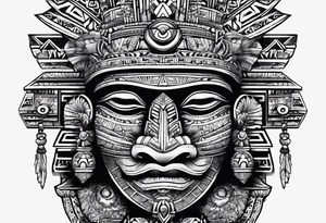 toroids, pyramids, Aztec teaky mask tattoo idea