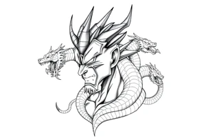 Omega shenron with 7 dragon balls tattoo idea