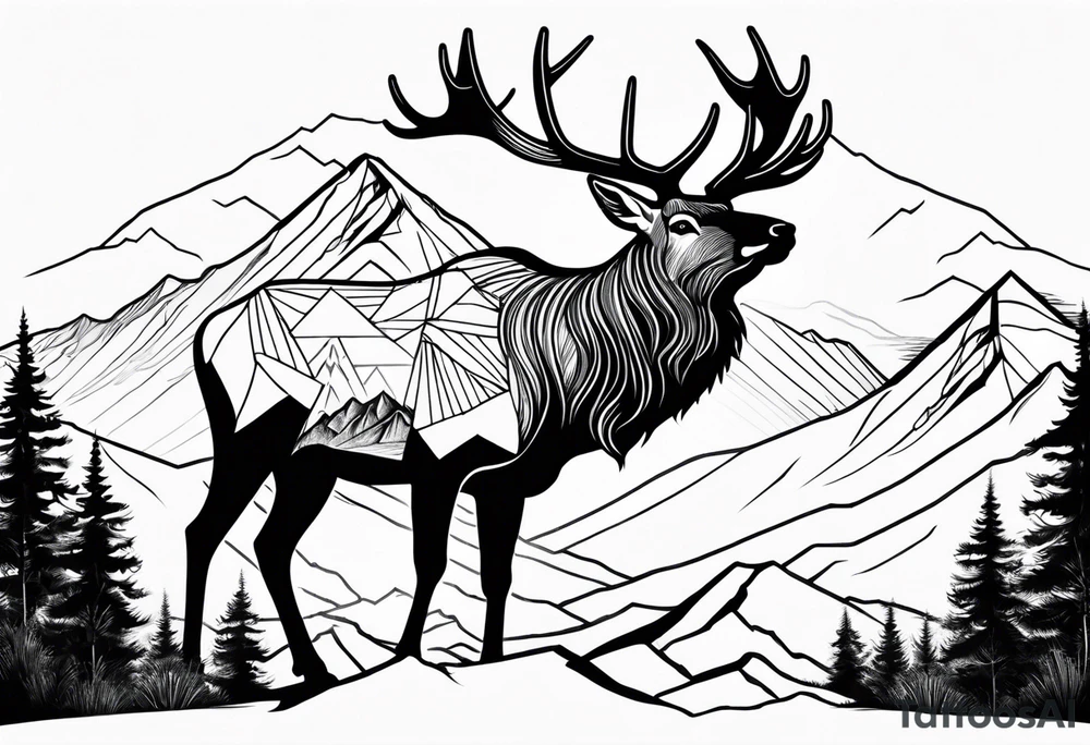 majestic elk with mountains in the background tattoo idea majestic elk with mountains in the background tattoo idea