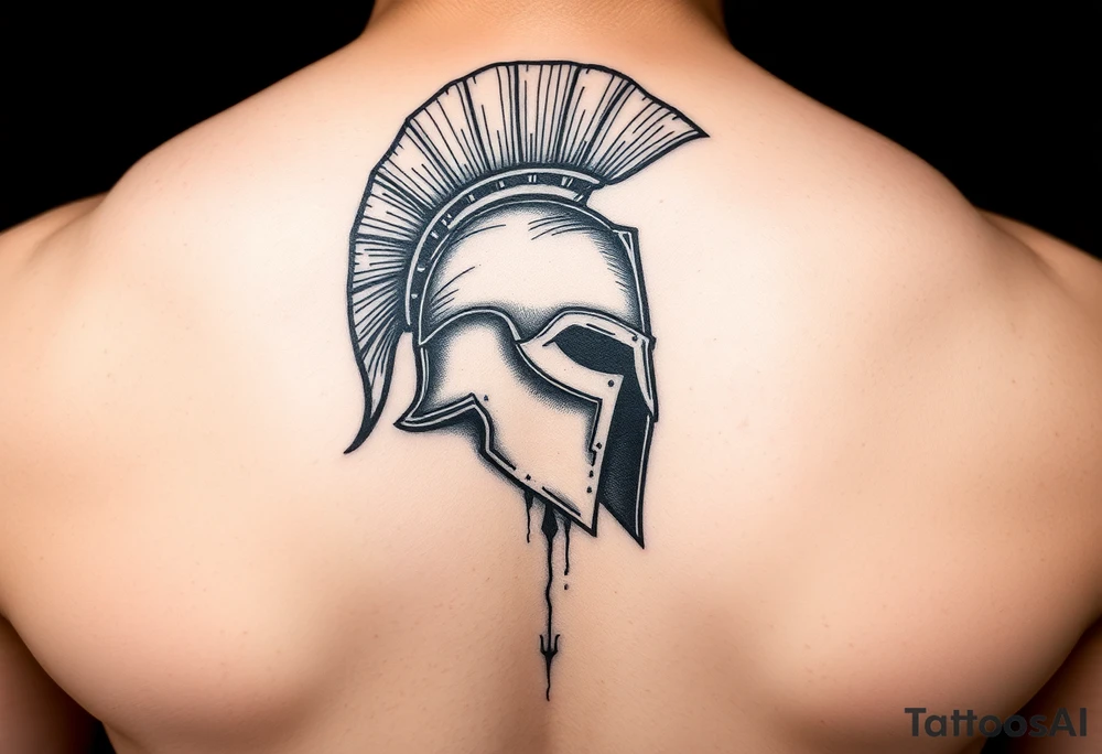 Spartan helmet forearm sleeve tattoo idea