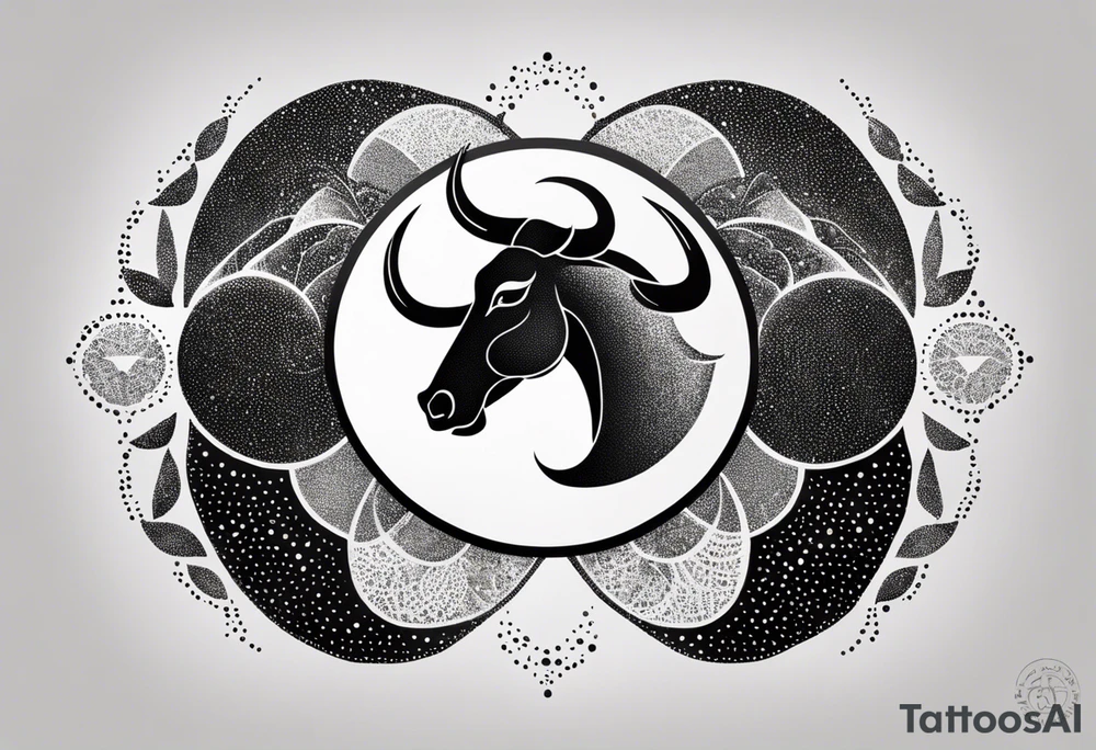 Gemini and taurus symbols intertwined tattoo idea