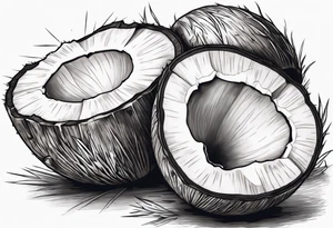 coconut split open tattoo idea