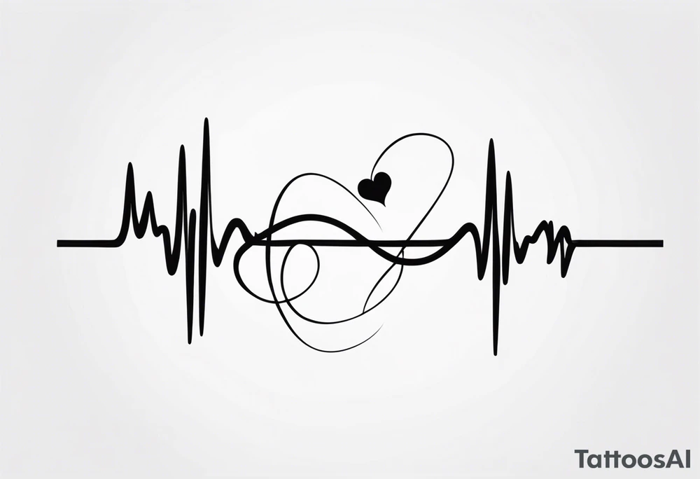 Music heartbeat love infinity tattoo idea