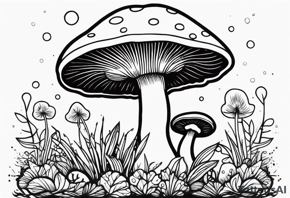 mushroom psychedelic tattoo idea