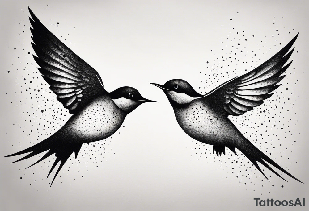 Design a forearm tattoo featuring a minimalist swallows in flight, symbolizing freedom and new beginnings tattoo idea