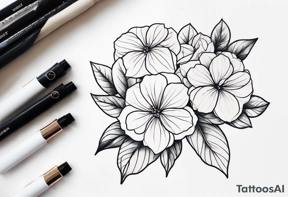 Flowers hydrangeas tattoo idea
