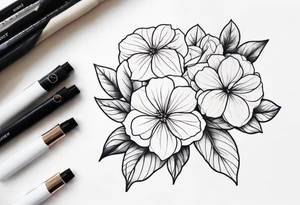 Flowers hydrangeas tattoo idea