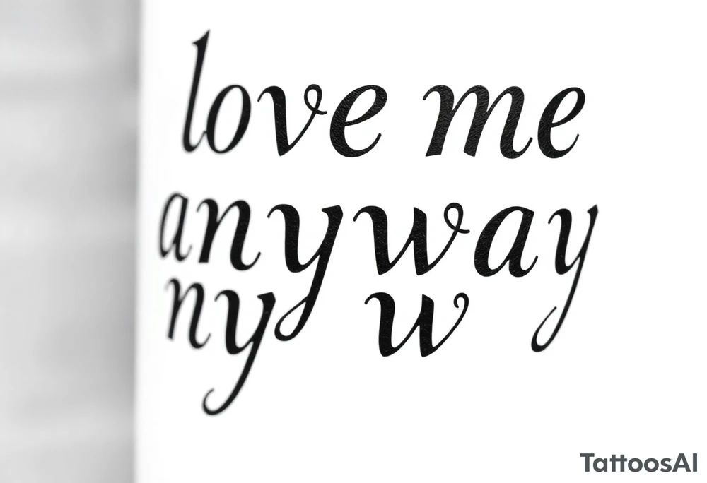love me anyway tattoo idea