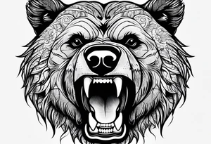 bear showing teeth tattoo idea