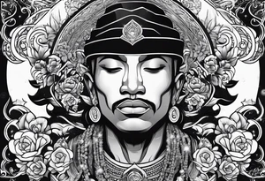 A meditating rap star tattoo idea