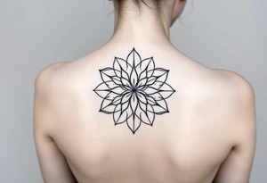 A symmetrical Flower of Life with hexagonal crystal details, enhancing its sacred geometric nature. tattoo idea